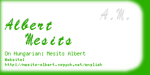 albert mesits business card